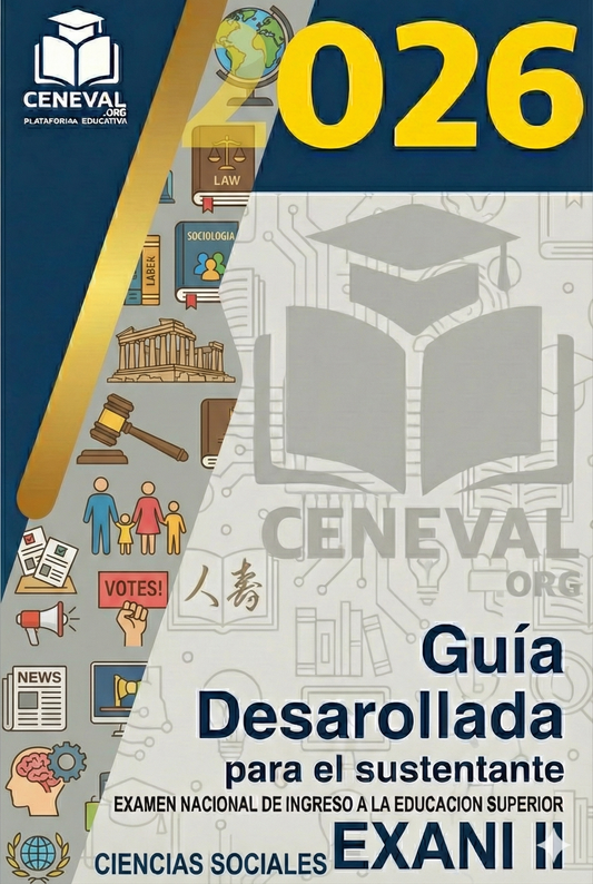 Guía de estudio oficial Ceneval Nuevo EXANI-II 2026 para el Módulo 6 de Ciencias Sociales.